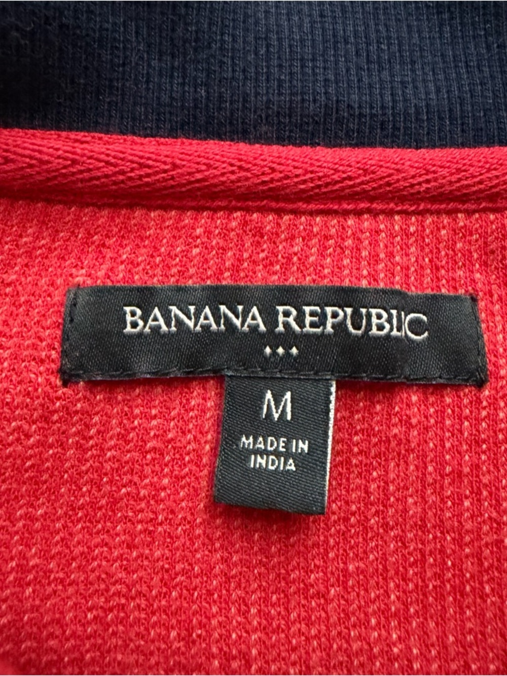 Banana Republic Men's Sweater Size M Quarter Zip Orange Red Preppy Business Work - Picture 6 of 7